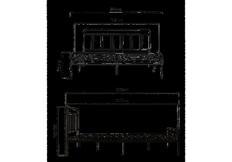 Кровать, Рейк 120х200 черная