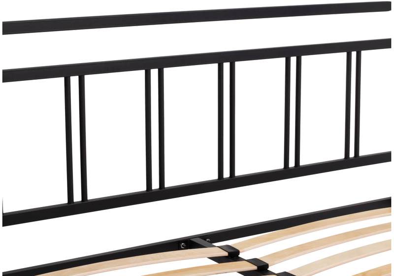 Кровать, Рейк 140х200 черная