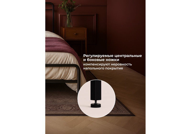 Кровать, Рейк 140х200 черная