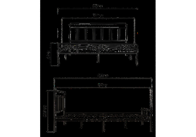 Кровать, Рейк 160х200 черная