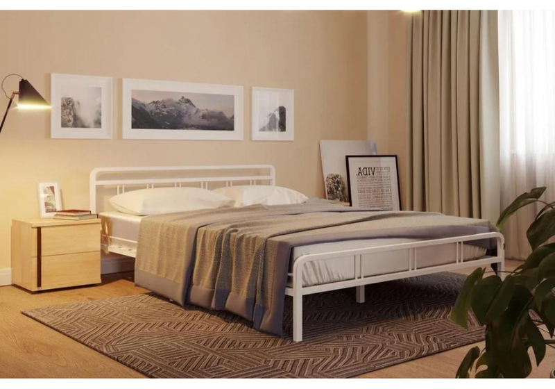 Кровать, Рейк 160х200 белая