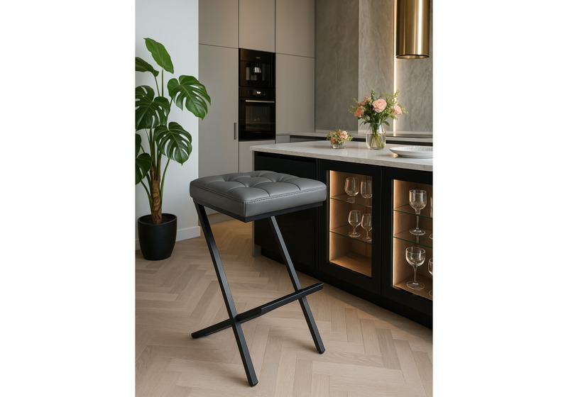 Барный стул, Амаури темно-серый / черный матовый