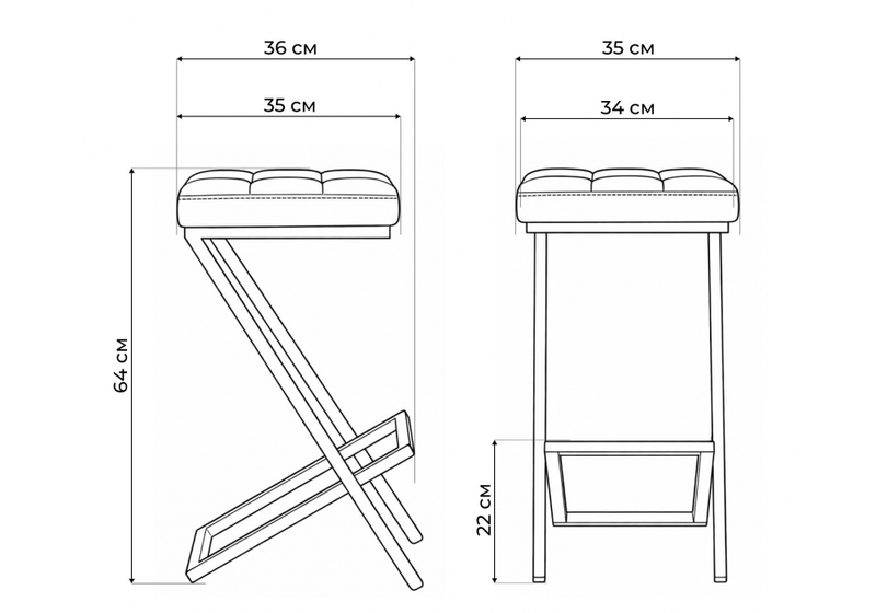Барный стул, Амаури катания блэк / черный матовый
