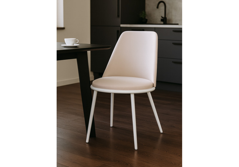 Стул на металлокаркасе, Алдис катания вайт / белый матовый