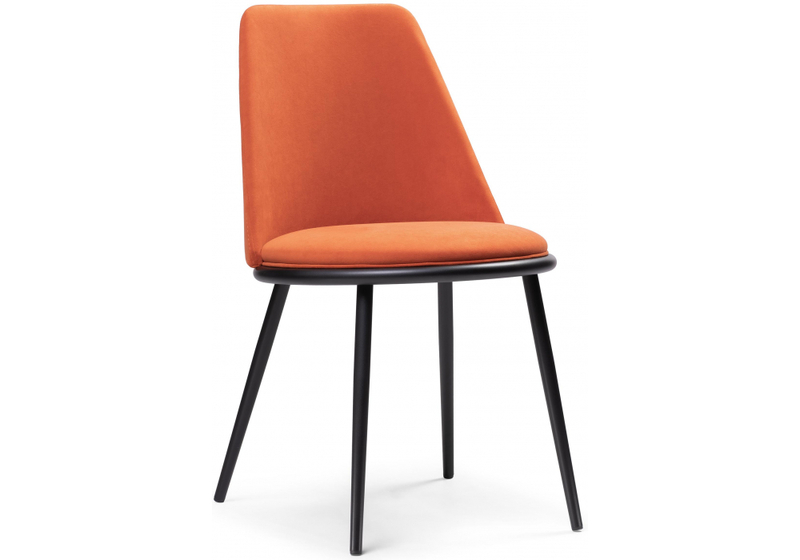 Стул на металлокаркасе, Алдис катания флам / черный матовый