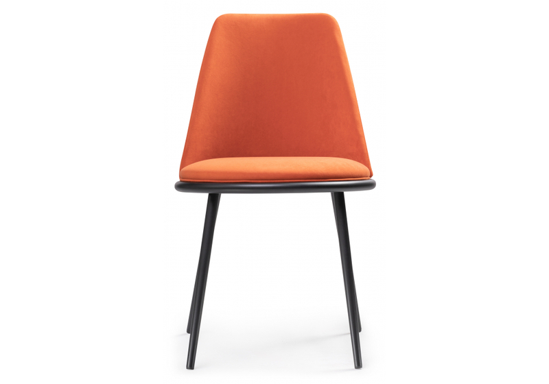 Стул на металлокаркасе, Алдис катания флам / черный матовый