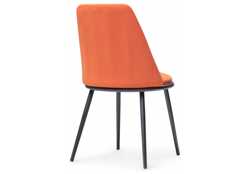 Стул на металлокаркасе, Алдис катания флам / черный матовый