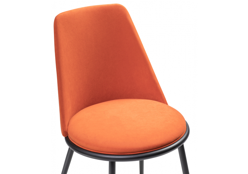 Стул на металлокаркасе, Алдис катания флам / черный матовый