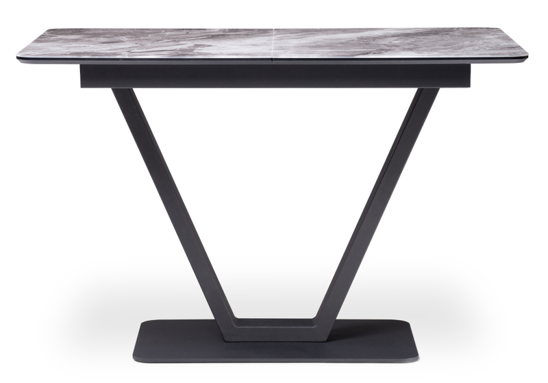 Стол стеклянный, Бугун мрамор серый / черный