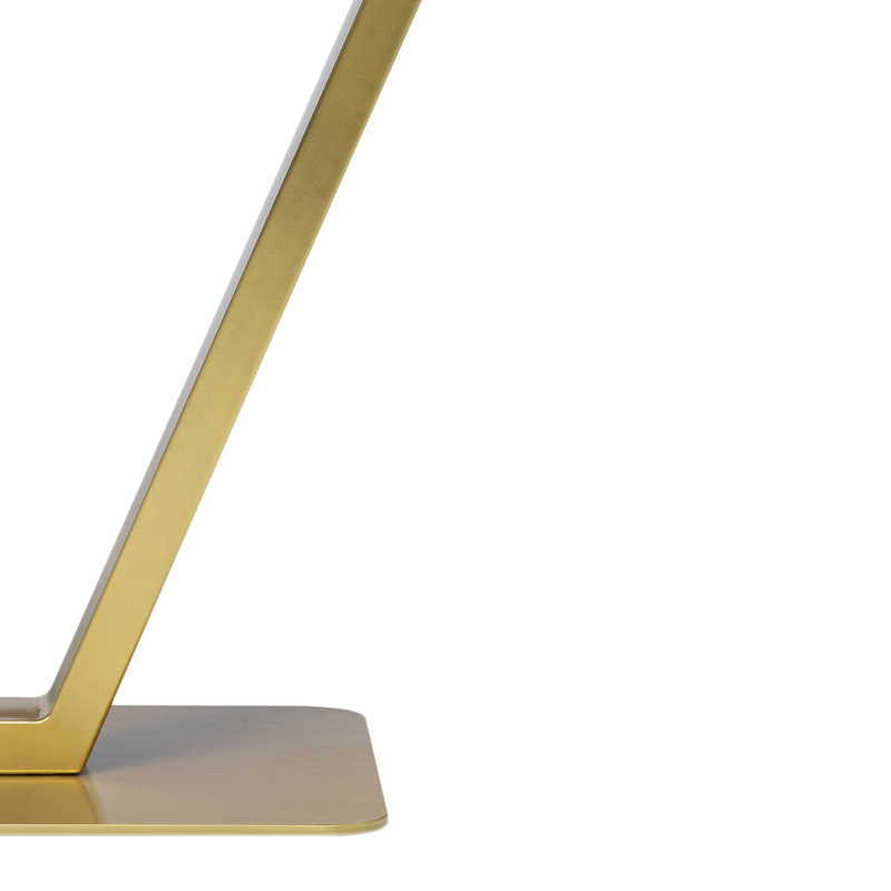 Стол стеклянный, Бугун белый / золото