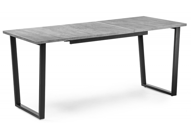 Стол деревянный, Лота Лофт 120(160)х75 черный матовый / бетон светлый