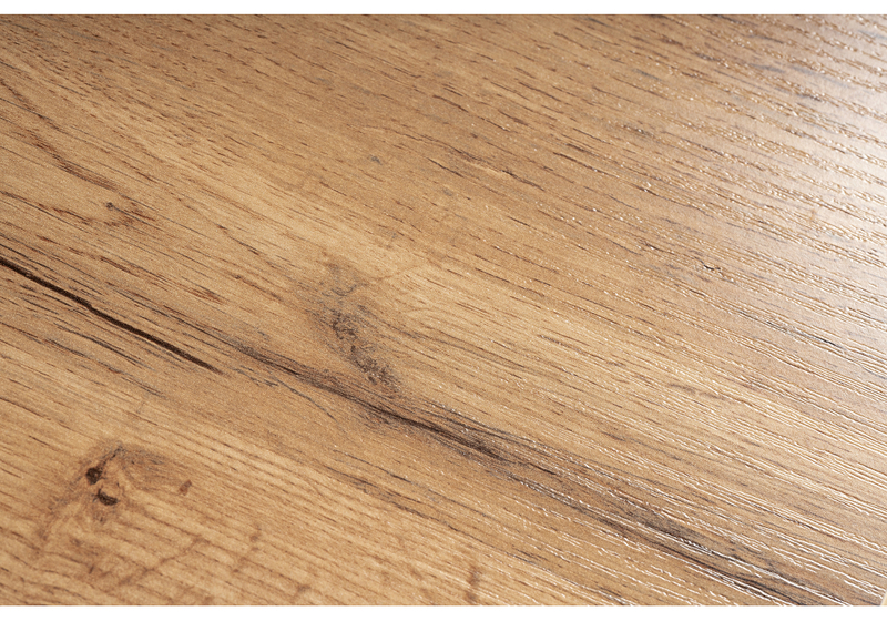 Стол деревянный, Лота Лофт 120(160)х75 черный матовый / дуб крафт золотой