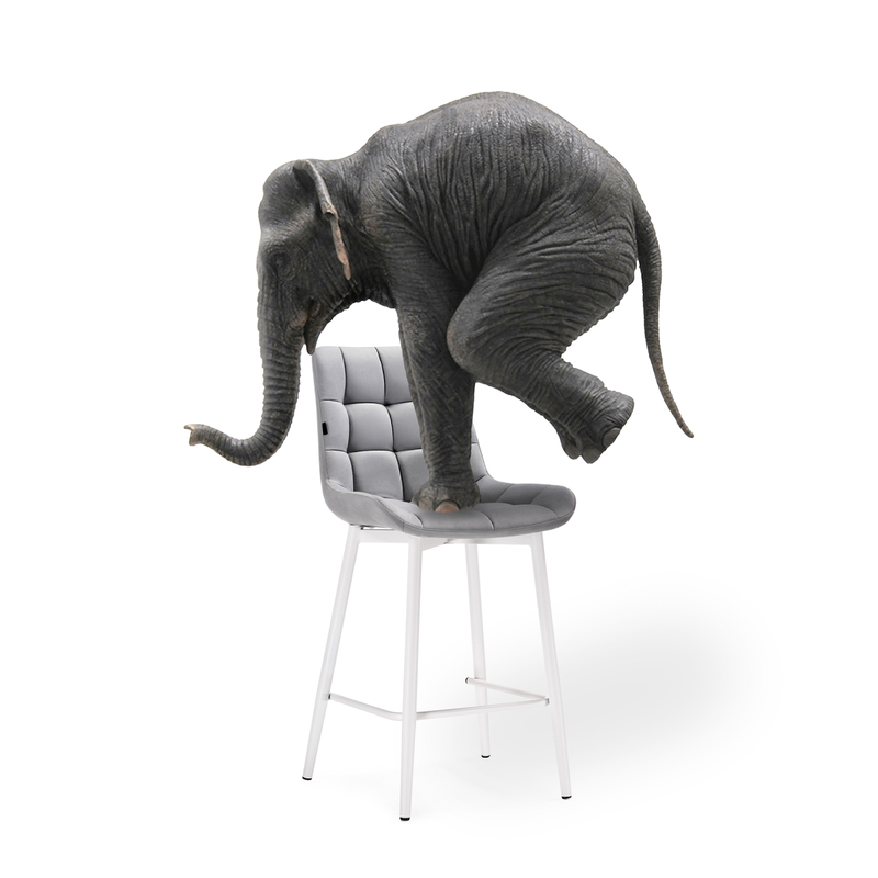 Барный стул, Алст К светло-серый / белый