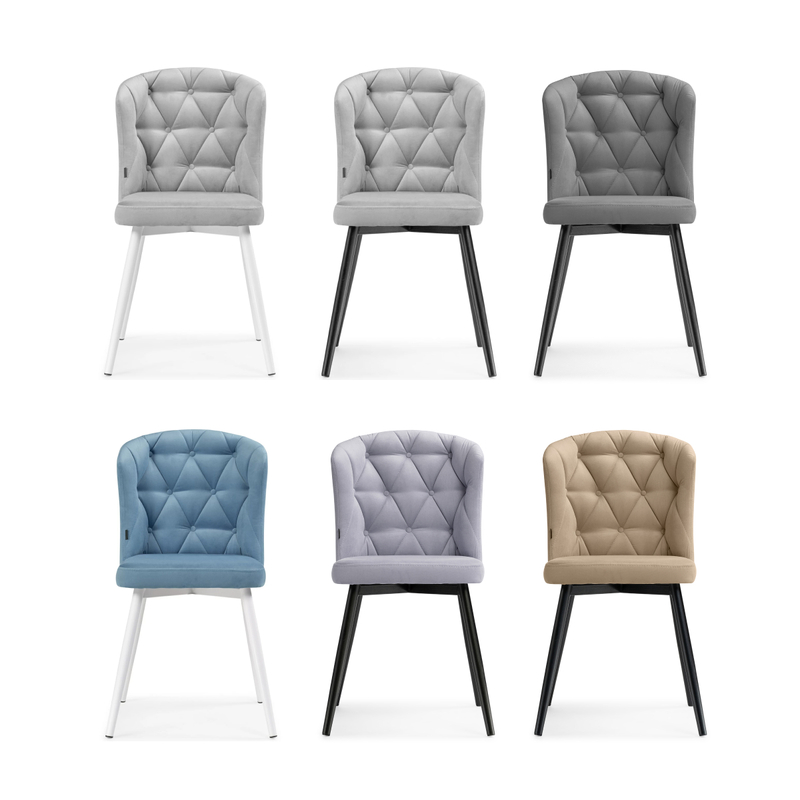 Стул на металлокаркасе, Алиссум velutto 49 / черный