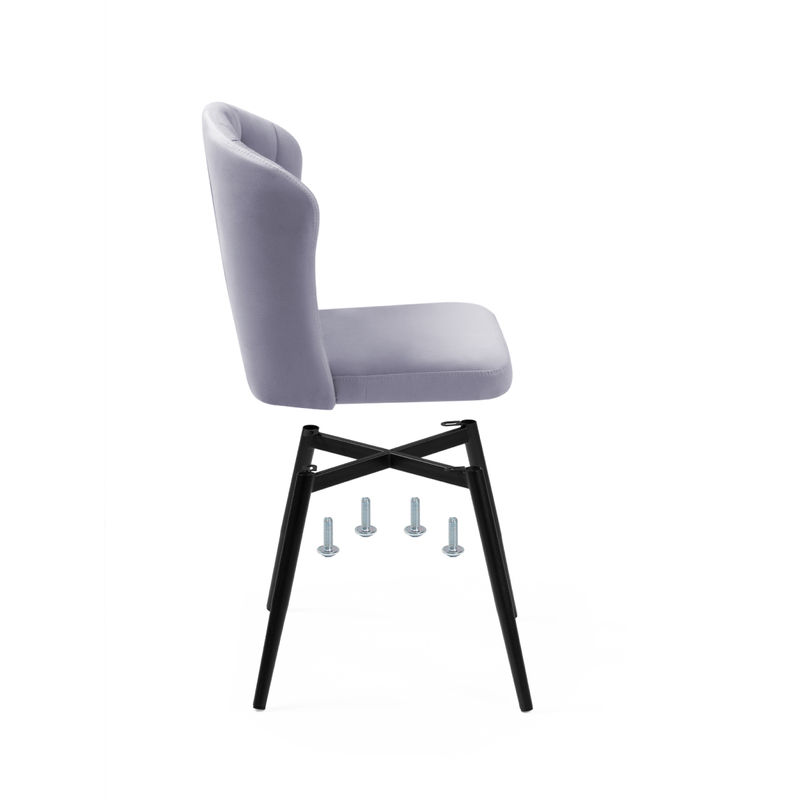 Стул на металлокаркасе, Алиссум velutto 49 / черный