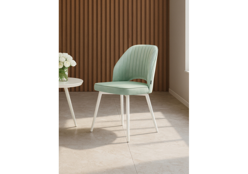 Стул на металлокаркасе, Брейния velutto 14 / белый