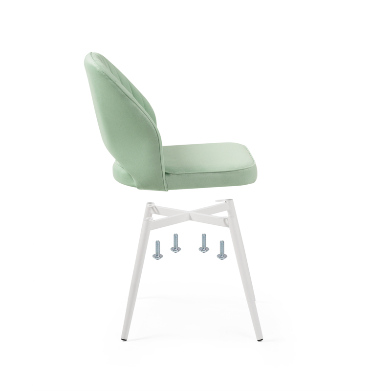 Стул на металлокаркасе, Брейния velutto 14 / белый