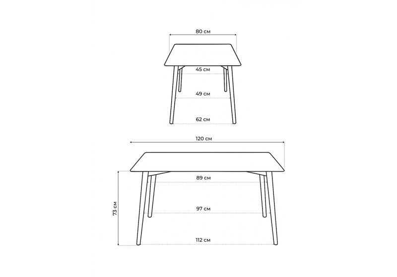 Стол деревянный, Table 120 white / wood