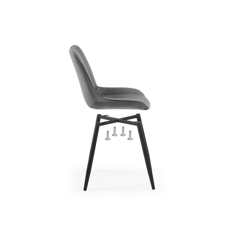 Стул на металлокаркасе, Седа темно-серый / черный