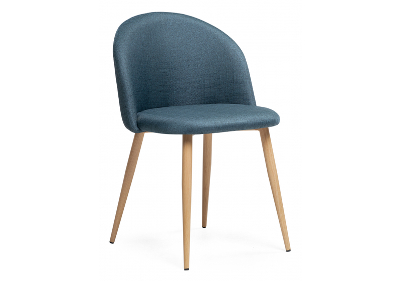 Стул на металлокаркасе, Aldo blue / wood