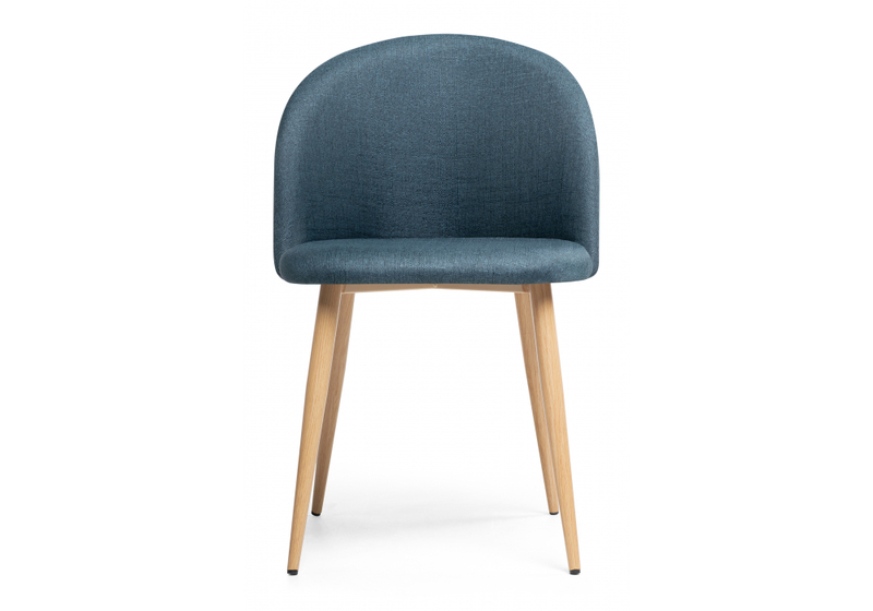 Стул на металлокаркасе, Aldo blue / wood