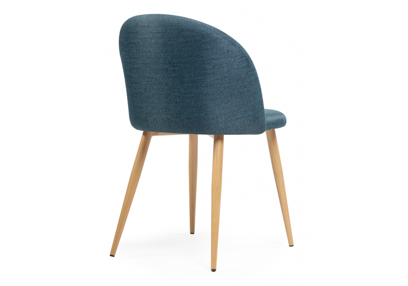 Стул на металлокаркасе, Aldo blue / wood