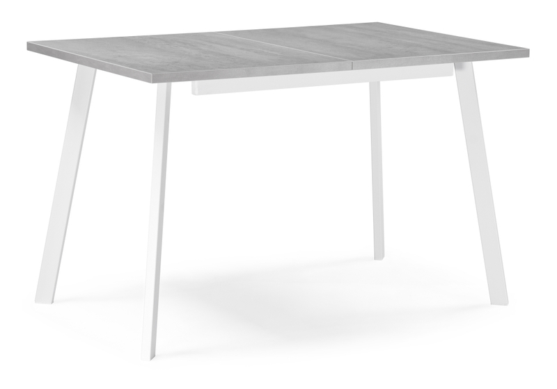 Стол деревянный, Колон Лофт 120(160)х75 бетон светлый / белый матовый