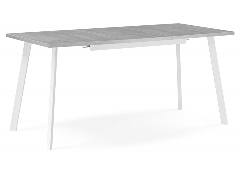 Стол деревянный, Колон Лофт 120(160)х75 бетон светлый / белый матовый