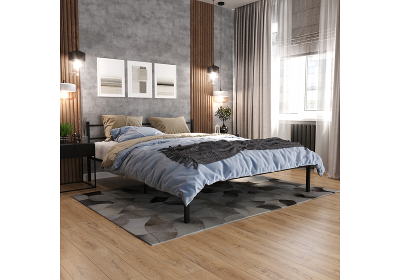 Кровать, Фади 160х200 черная