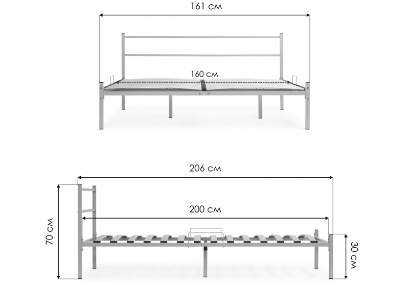 Кровать, Фади 160х200 черная
