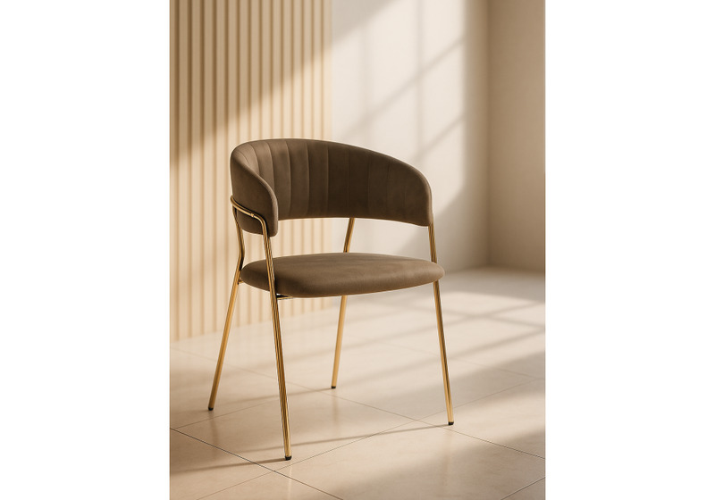 Стул на металлокаркасе, Kamelia cappuccino / gold