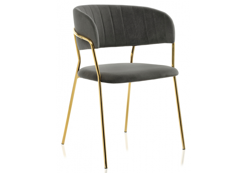 Стул на металлокаркасе, Kamelia темно-серый / золотой