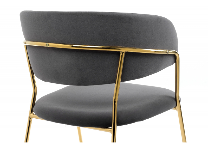 Стул на металлокаркасе, Kamelia темно-серый / золотой