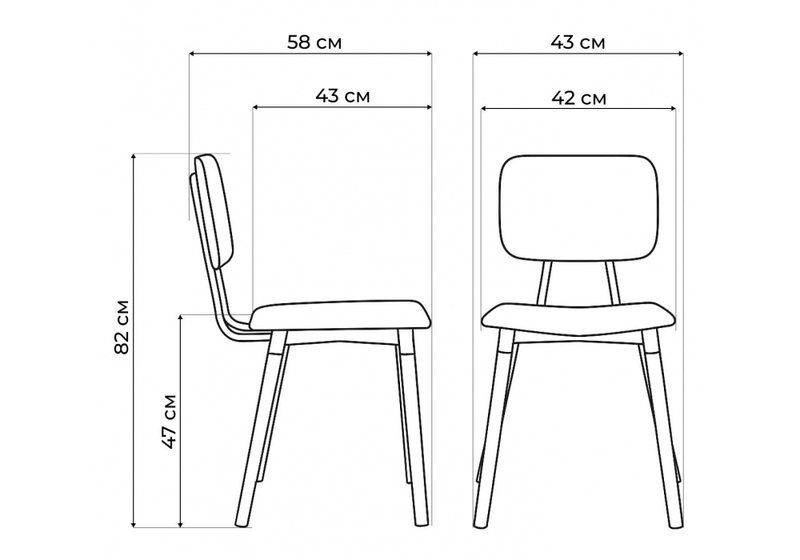Стул деревянный, Klint gray / wood