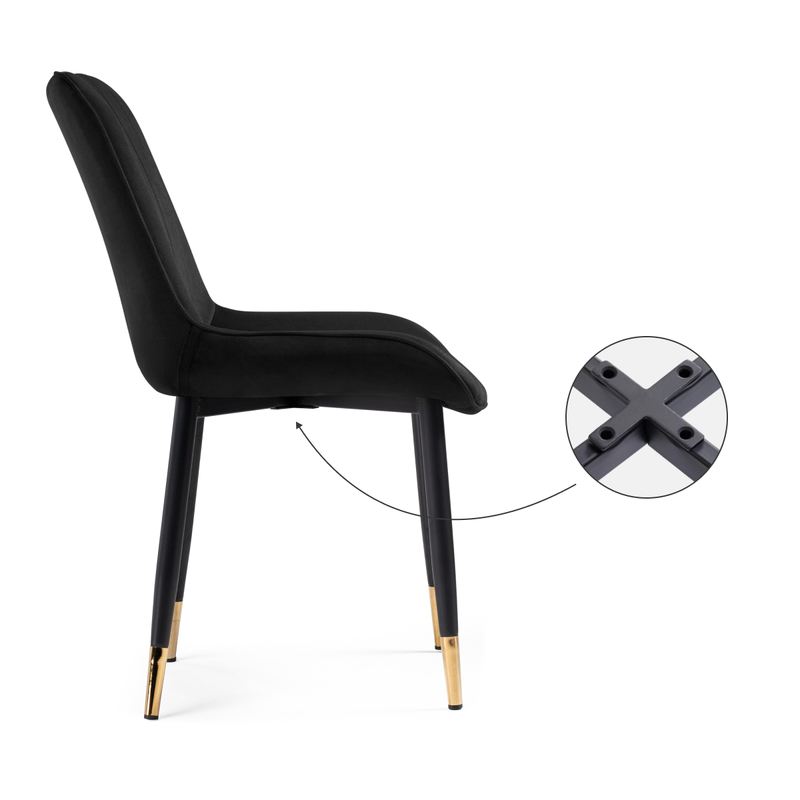 Стул на металлокаркасе, Seda-1 black / gold / black