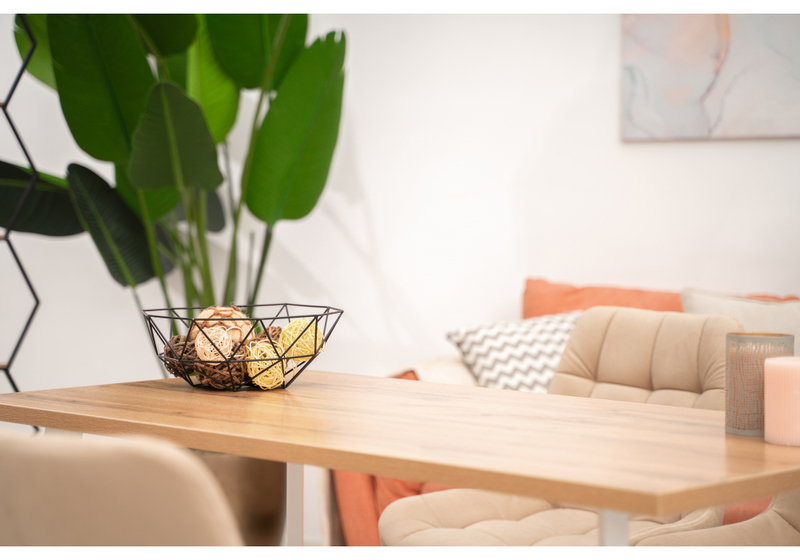 Стол деревянный, Лота Лофт 120х75 белый матовый / дуб крафт золотой