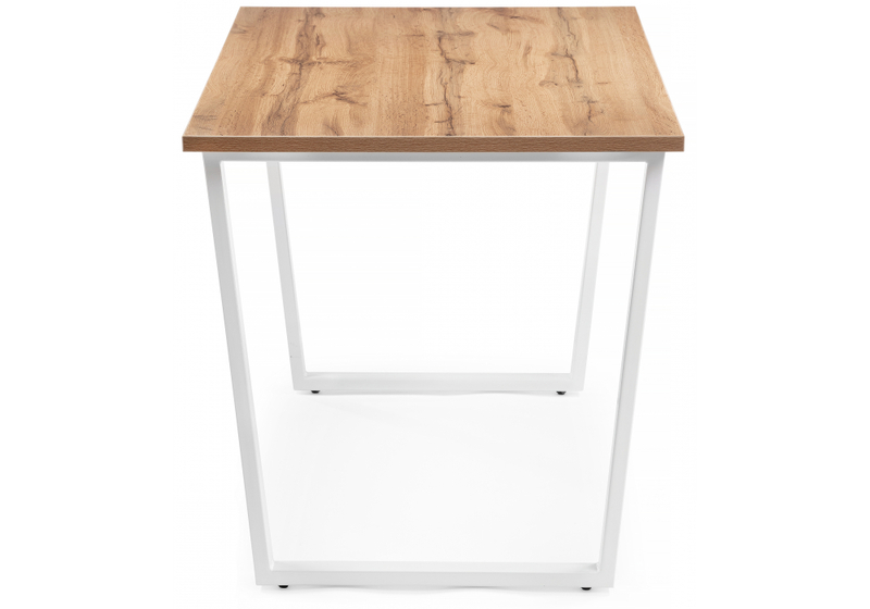 Стол деревянный, Лота Лофт 120х75 белый матовый / дуб крафт золотой