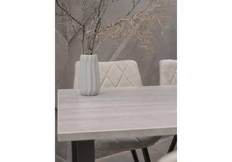 Стол деревянный, Тринити Лофт 120 25 мм бетон / черный матовый