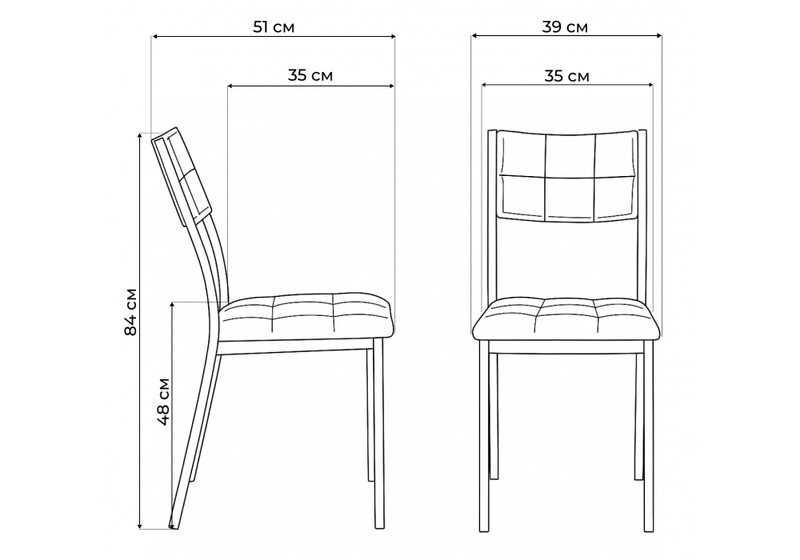 Стул на металлокаркасе, Бекал черный / черный матовый