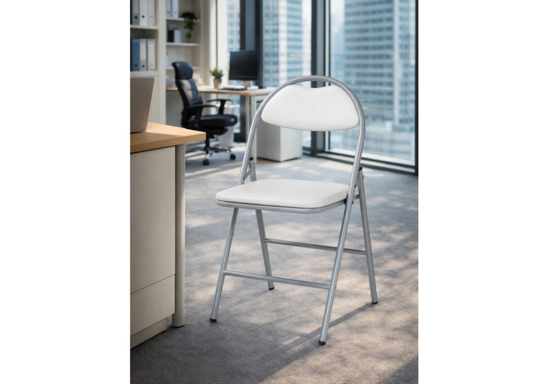 Стул на металлокаркасе, Gikat белый полимер / светлый мусс