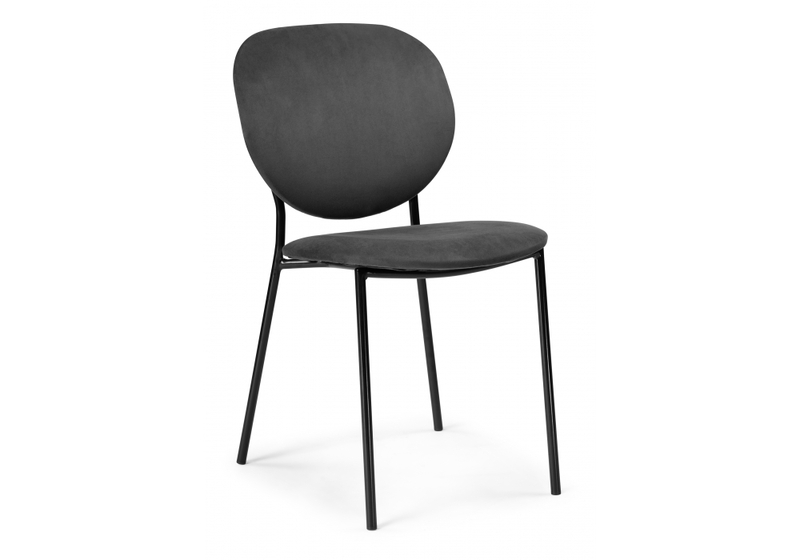 Стул на металлокаркасе, Саранда графитовый / черный глянец