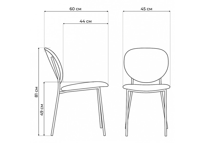 Стул на металлокаркасе, Саранда графитовый / черный глянец