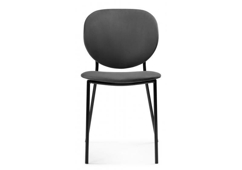 Стул на металлокаркасе, Саранда графитовый / черный глянец