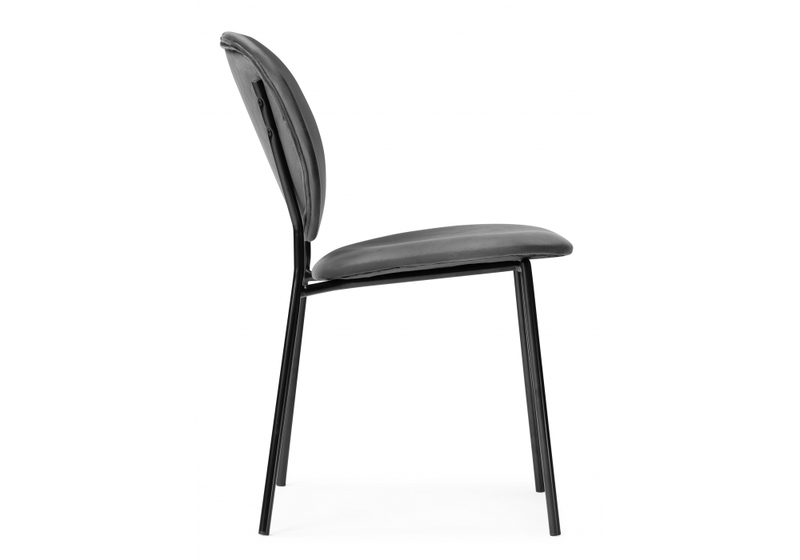 Стул на металлокаркасе, Саранда графитовый / черный глянец