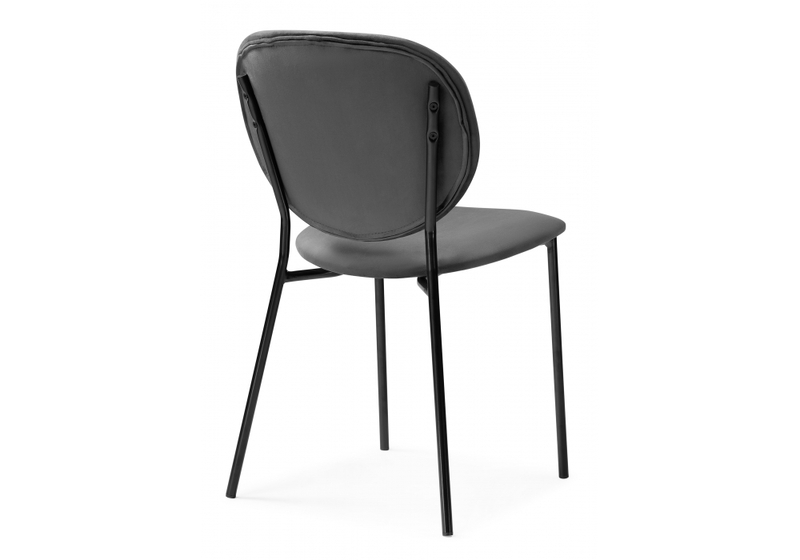 Стул на металлокаркасе, Саранда графитовый / черный глянец