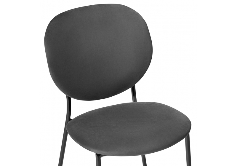 Стул на металлокаркасе, Саранда графитовый / черный глянец
