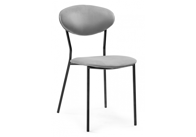 Стул на металлокаркасе, Корсе светло-серый/ черный глянец