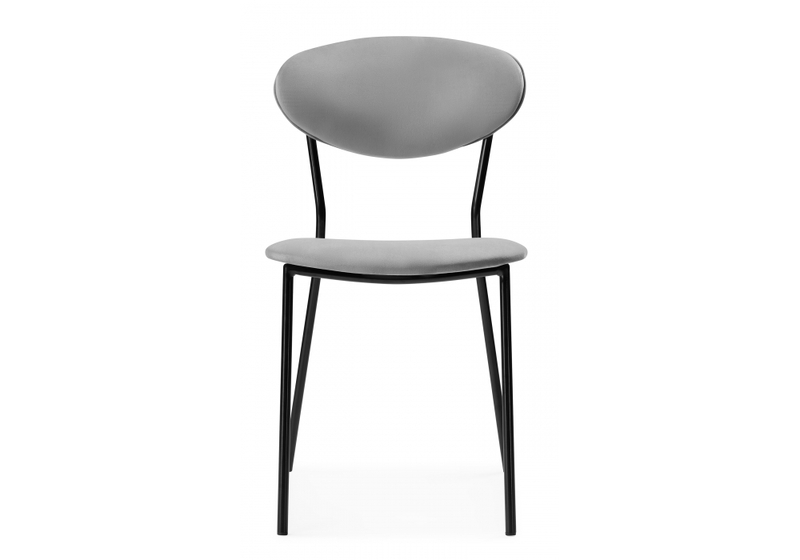 Стул на металлокаркасе, Корсе светло-серый/ черный глянец