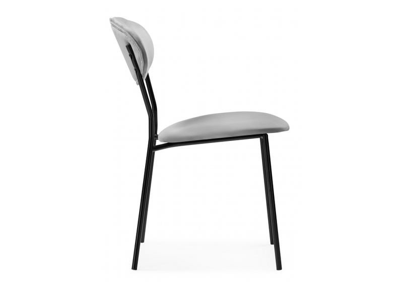 Стул на металлокаркасе, Корсе светло-серый/ черный глянец