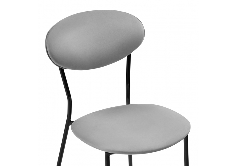 Стул на металлокаркасе, Корсе светло-серый/ черный глянец